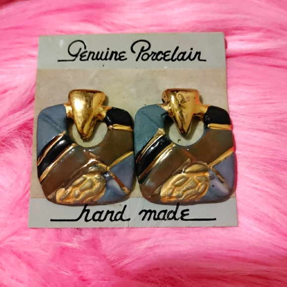 None Jewelry - ‼️last call clearance Genuine porcelain hand made earrings, pierced ears